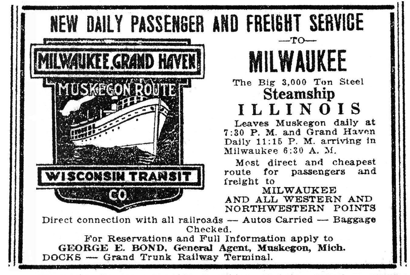 Wisconsin Transit Co - Steamship Illinois